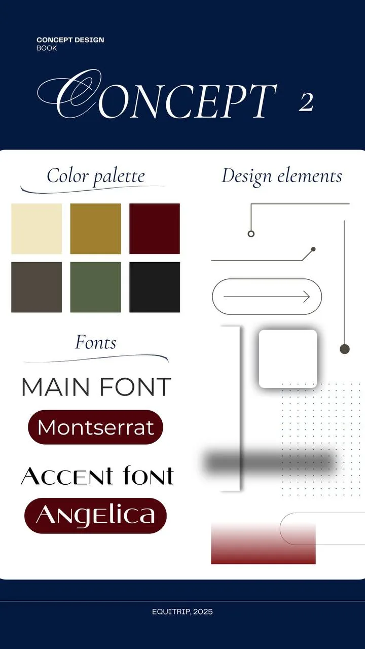 Concept 2: Montserrat and Angelica, burgundy and gold